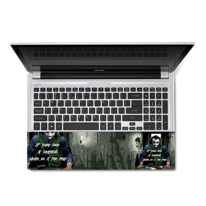 Full Panel Laptop Skin - Jocker Quotes Good At Something