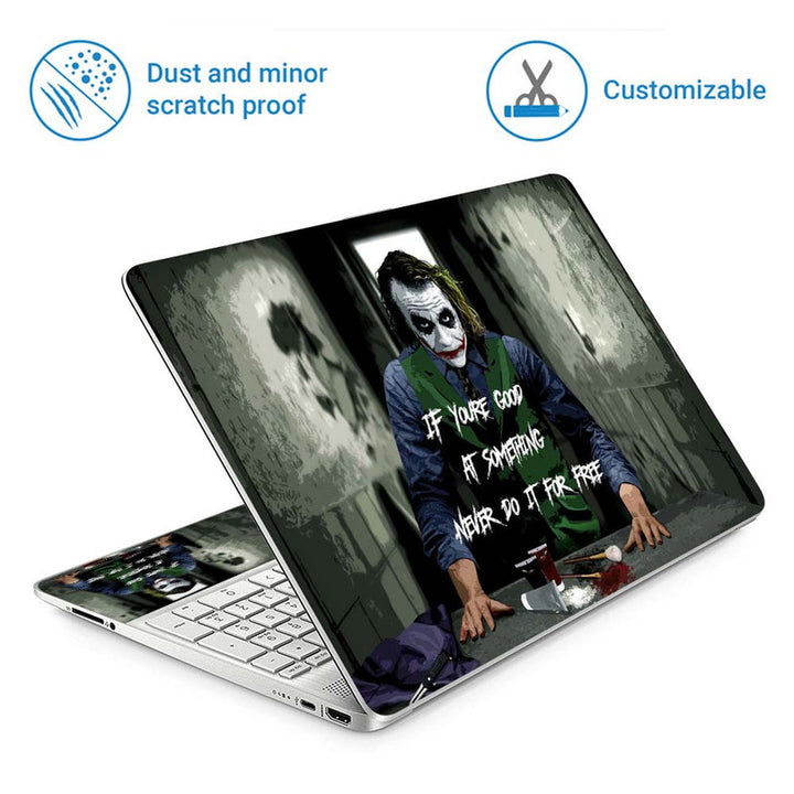 Full Panel Laptop Skin - Jocker Quotes Good At Something