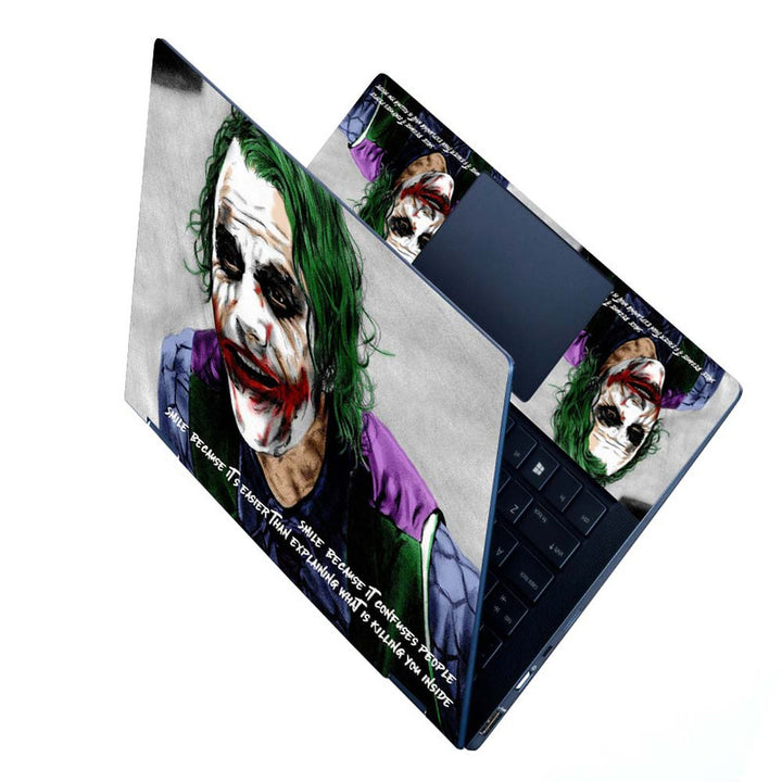 Full Panel Laptop Skin - Jocker Quotes Smile