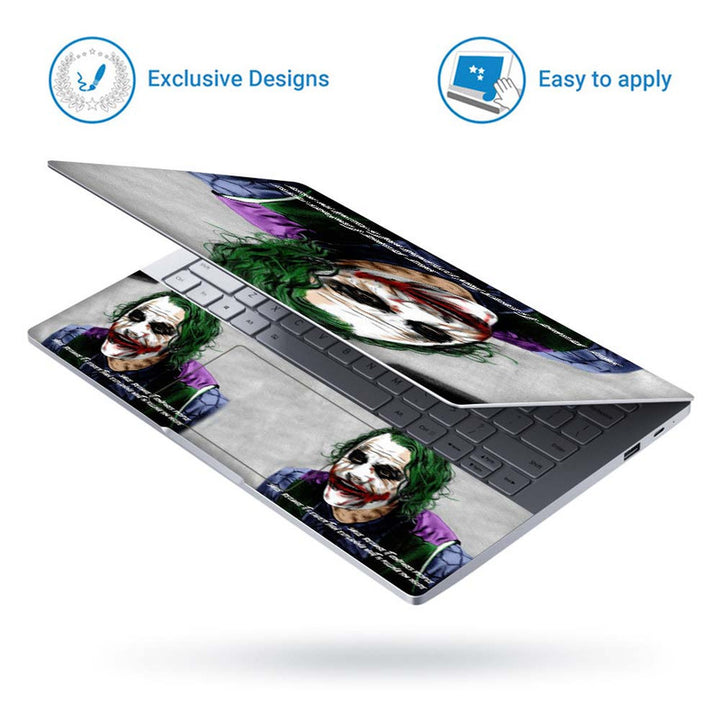 Full Panel Laptop Skin - Jocker Quotes Smile