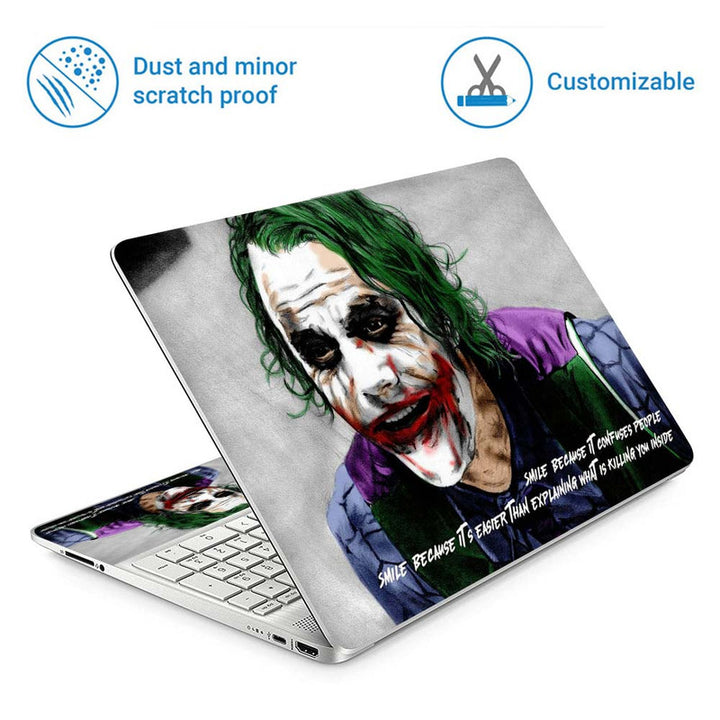 Full Panel Laptop Skin - Jocker Quotes Smile