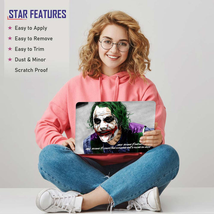 Full Panel Laptop Skin - Jocker Quotes Smile