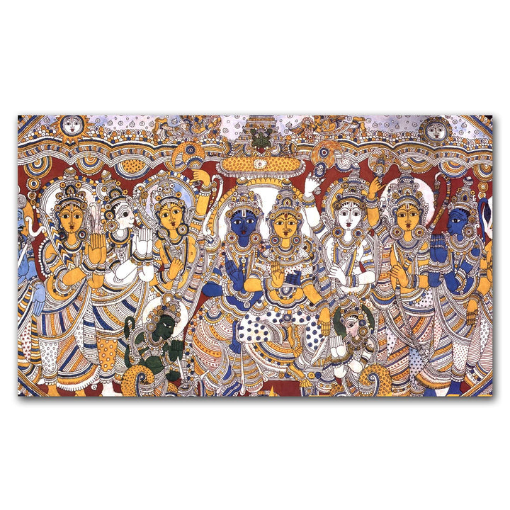 FineArts Rolled Canvas Painting - Kalamkari of Lord Ram Sita