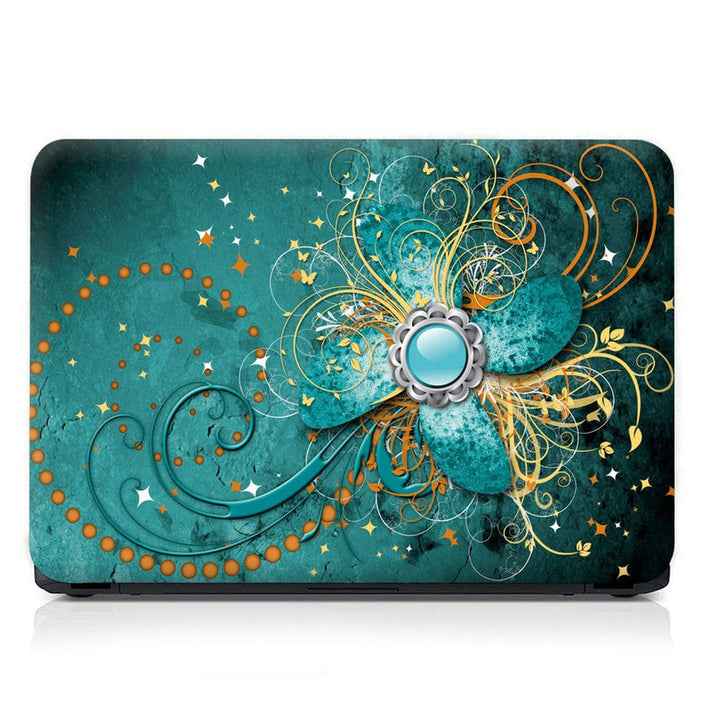 Laptop Skin - Abstract Turquoise Swirls