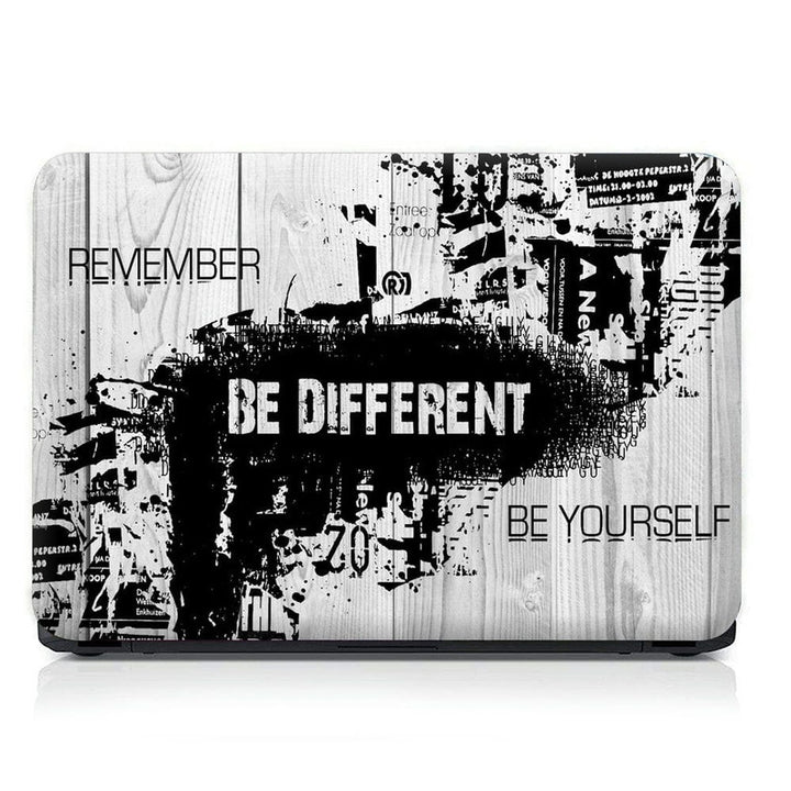 Laptop Skin - Be Different on Wooden