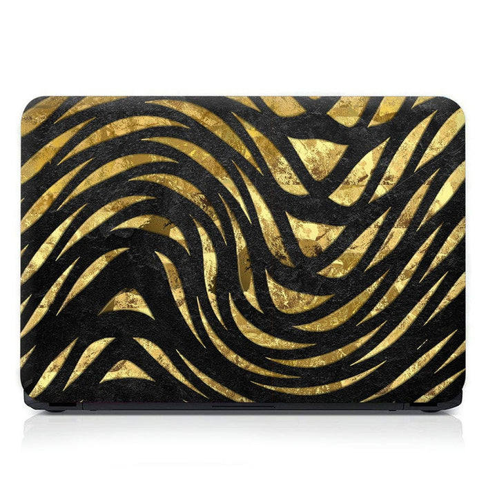 Laptop Skin - Black Highlighter Waves On Golden