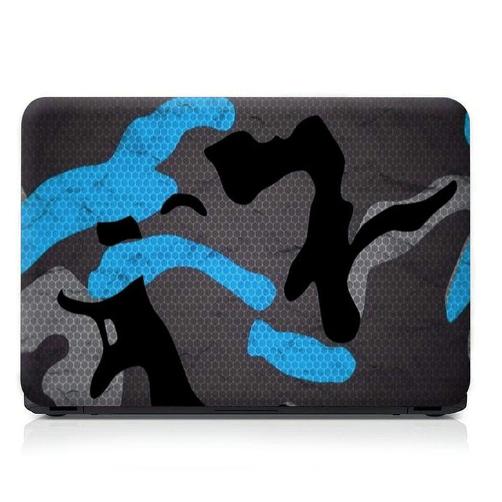 Laptop Skin - Cyan Black Camouflage