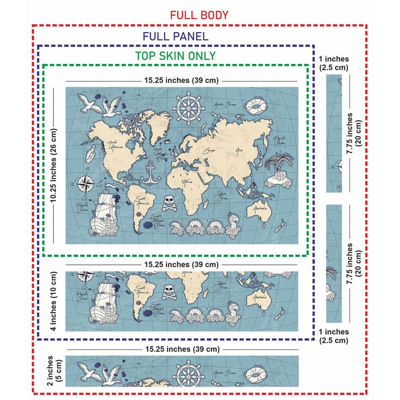 Laptop Skin Hand Drawn Vintage World Map SkinsLegend   Laptop Skin Dimension Bird Design World Map 