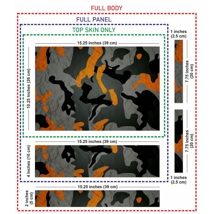 Laptop Skin - Black Orange Camouflage