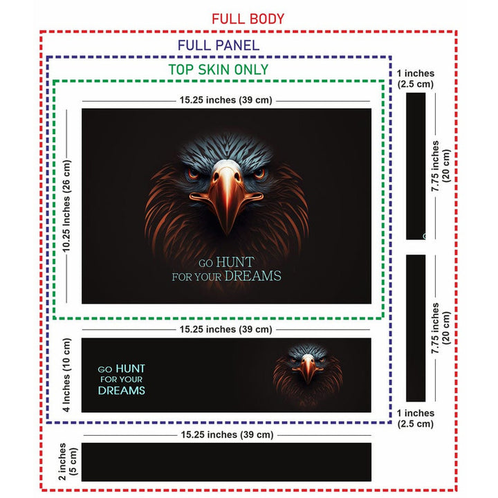 Laptop Skin - Eagle Face Go Hunt Dreams