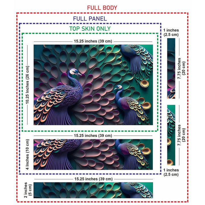 Laptop Skin - Embossed Peacock Blue Green