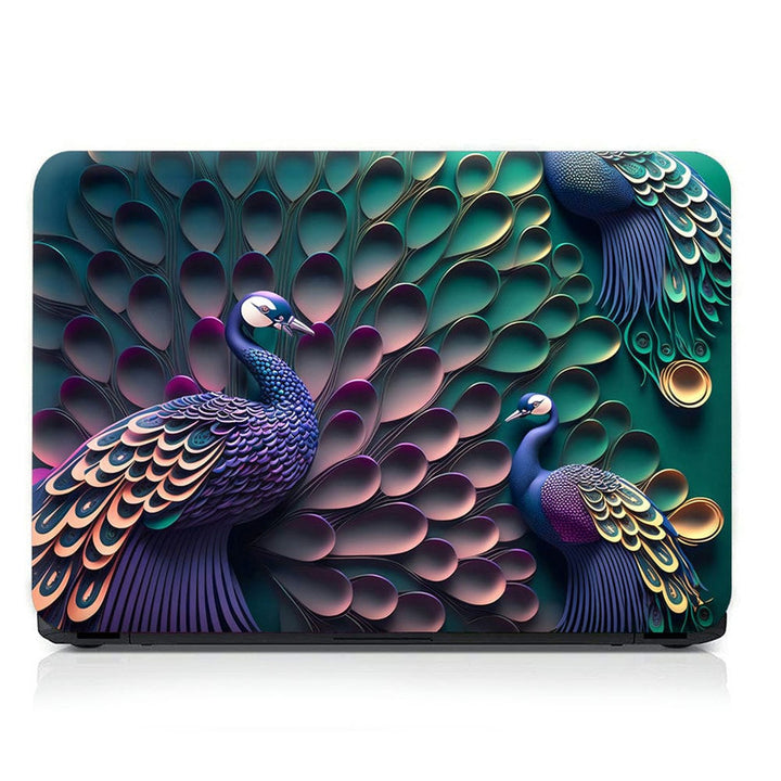 Laptop Skin - Embossed Peacock Blue Green