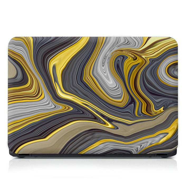 Laptop Skin - Golden Black Grey Mesh Art