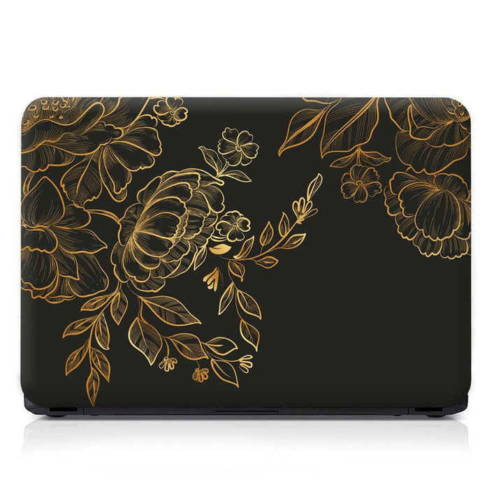 Laptop Skin - Golden Floral on Black