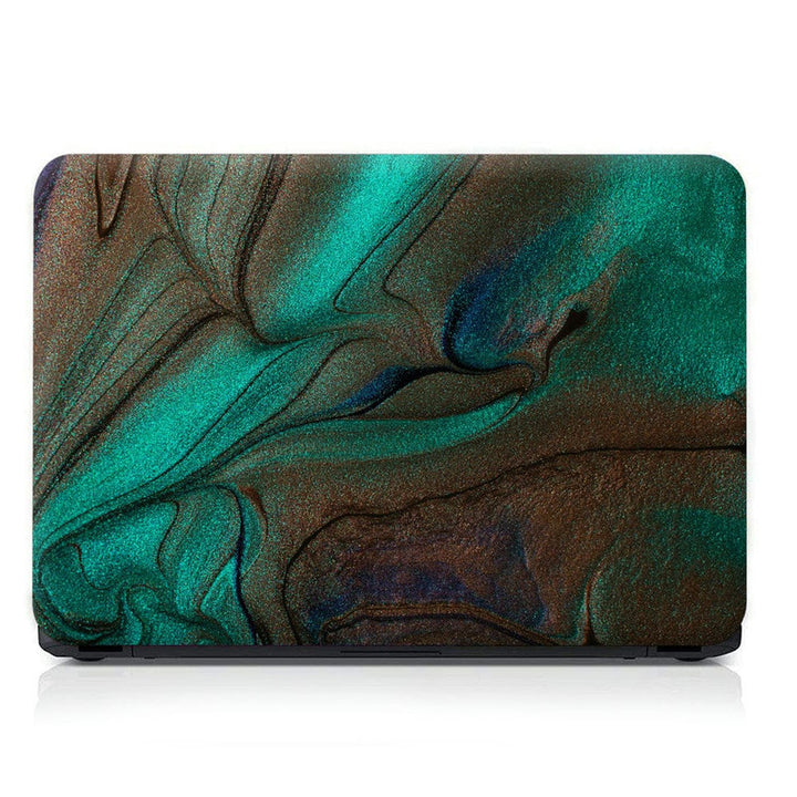 Laptop Skin - Green Brown Dusty Design