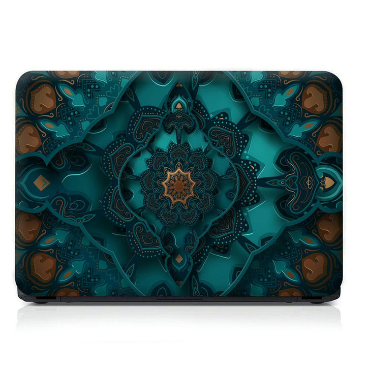 Laptop Skin - Green Brown Mandala Art