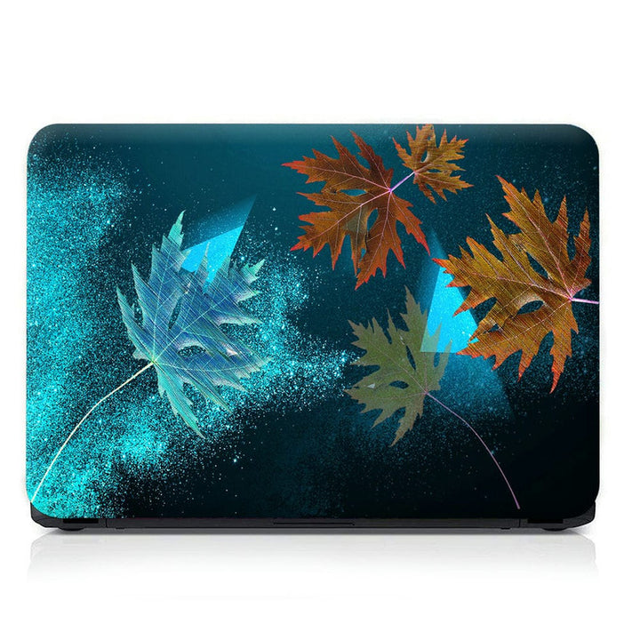 Laptop Skin - Metallic Blue Brown Floral