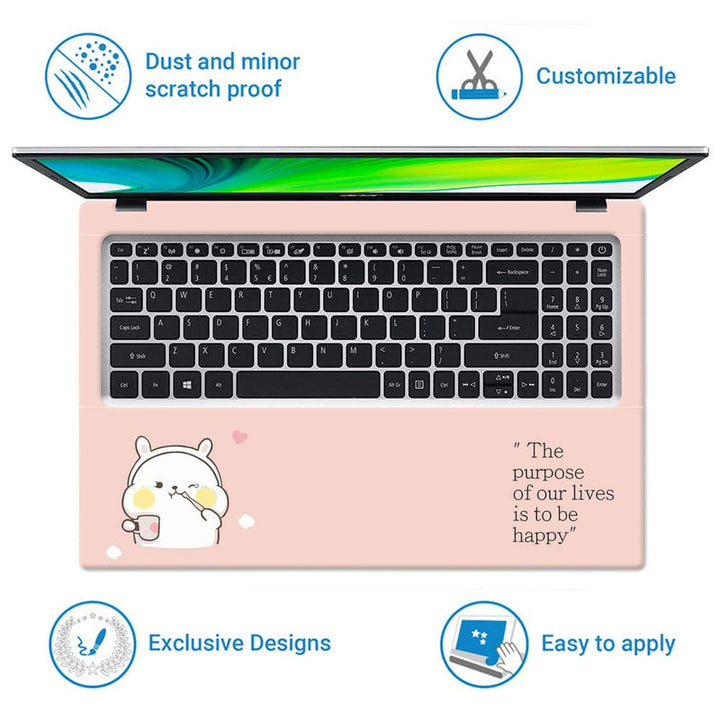 Laptop Skin - Cute Rabit Purpose of Life