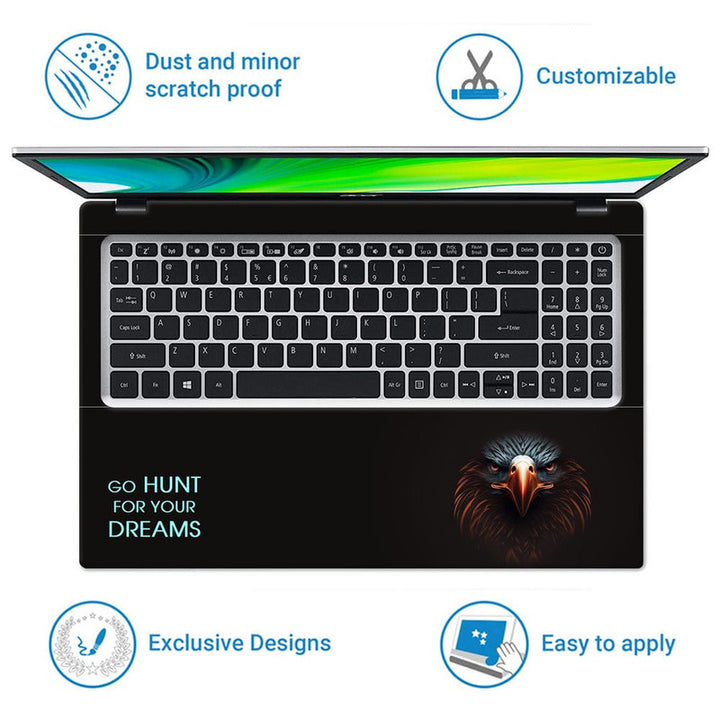 Laptop Skin - Eagle Face Go Hunt Dreams