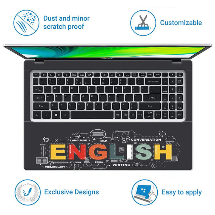 Laptop Skin - English Black