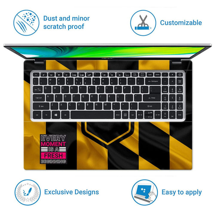 Laptop Skin - Every Moment Yellow Black Flag