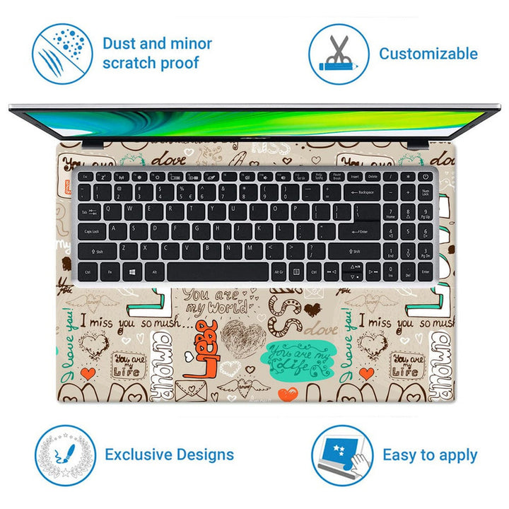 Laptop Skin - Love Amour Graffiti