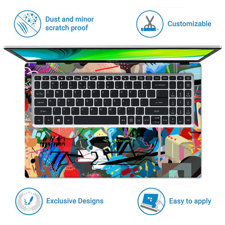 Laptop Skin - Multicolour Graffiti Art