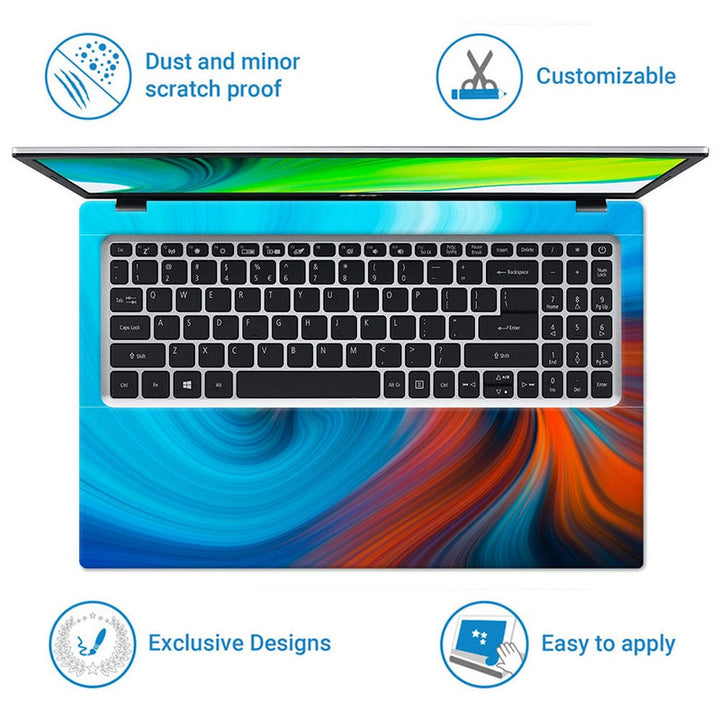 Laptop Skin - Orange Blue Swirl