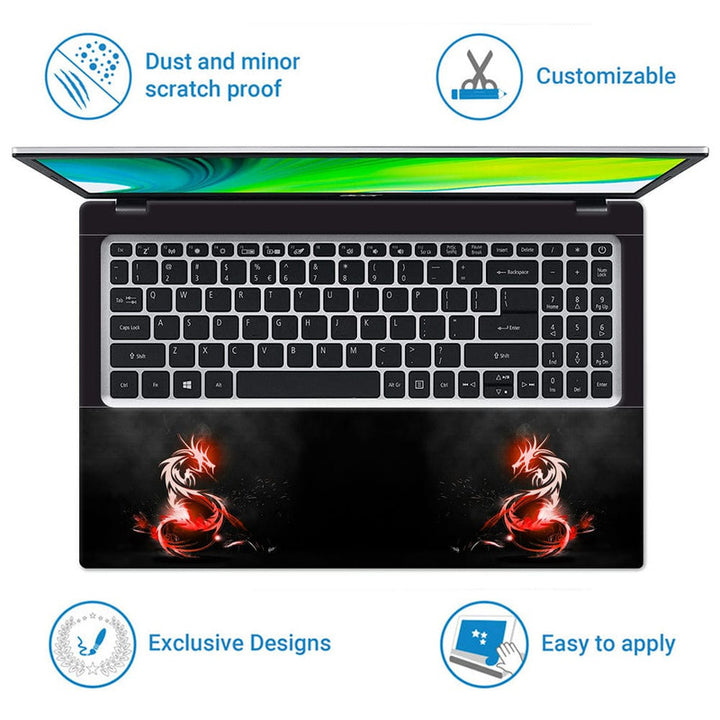 Laptop Skin - Red Dragon on Black