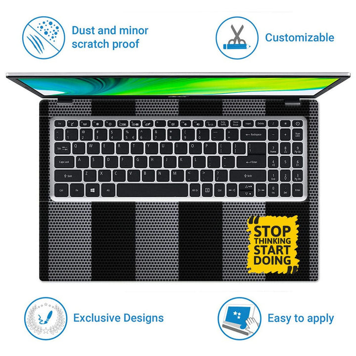 Laptop Skin - Stop Thinking Black Grey Net