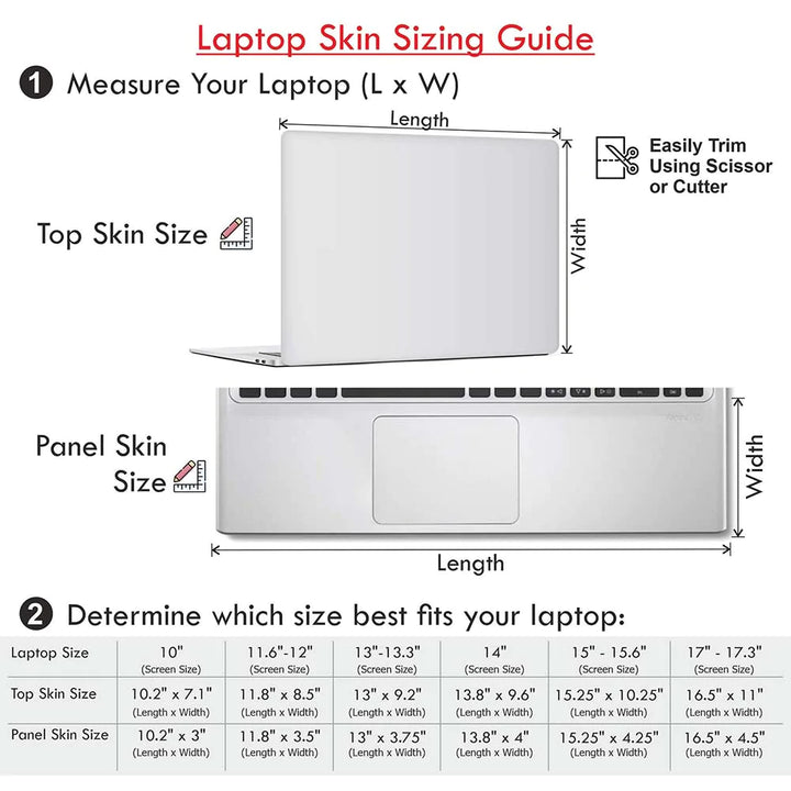 Laptop Skin Sizing Guide