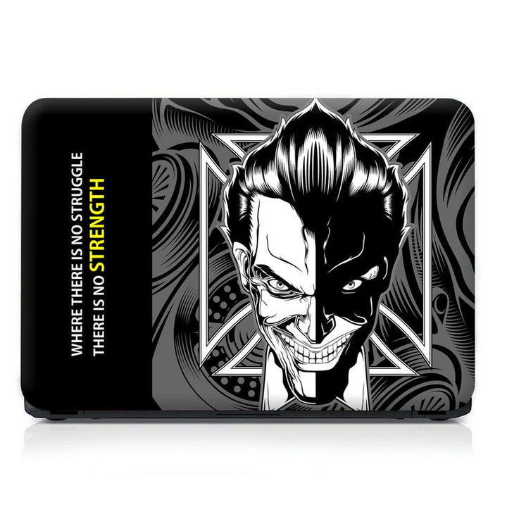 Laptop Skin - Strenght Grey Spiral Joker Face