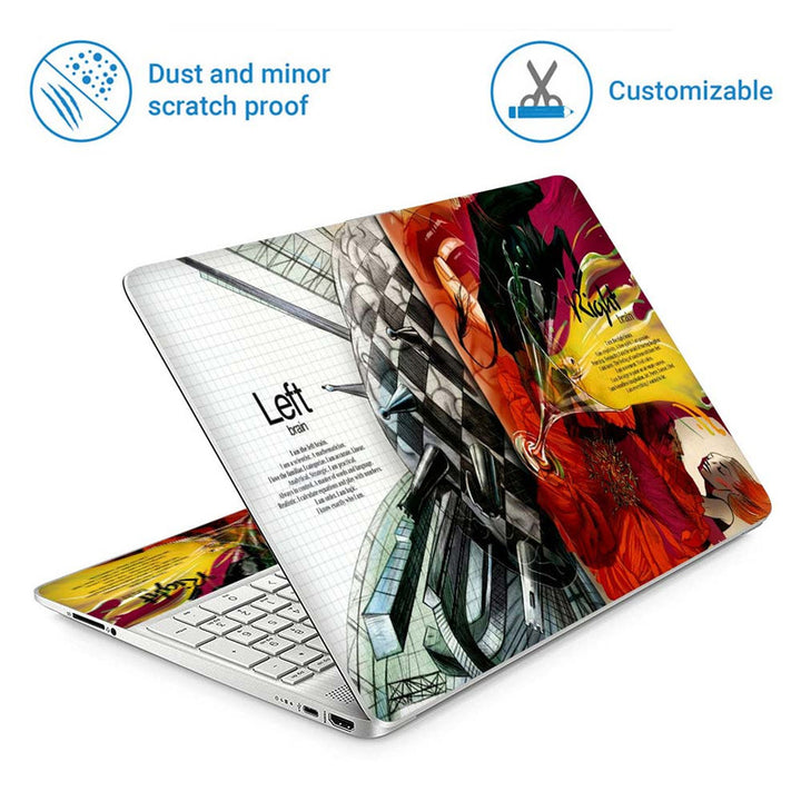 Full Panel Laptop Skin - Left Right Brain Illustration