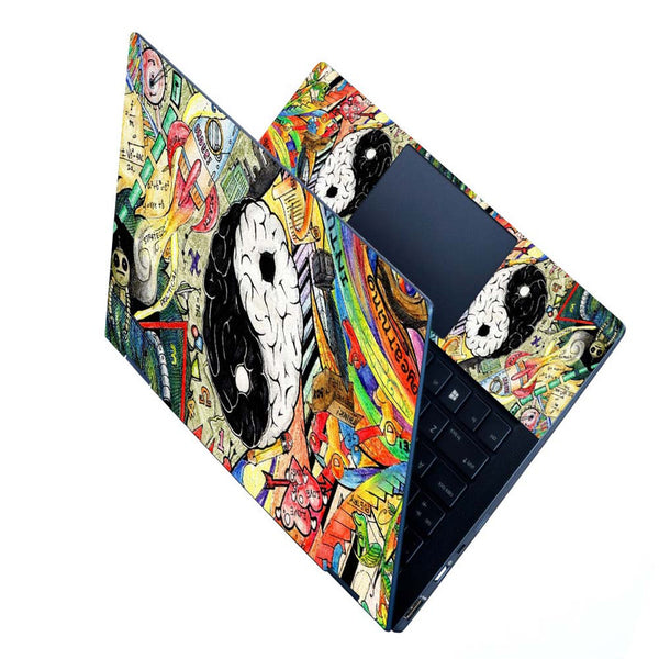 Full Panel Laptop Skin - Left Right Mind Art