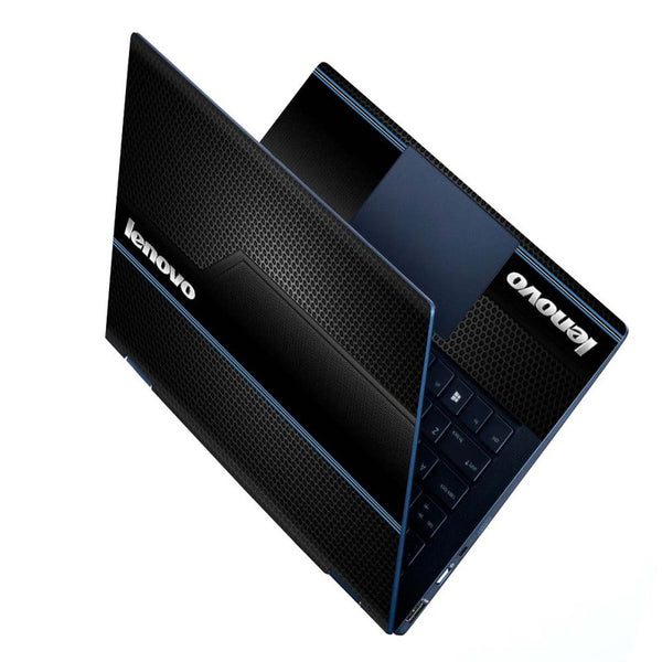 Full Panel Laptop Skin - Lenovo Black Net Blue Line