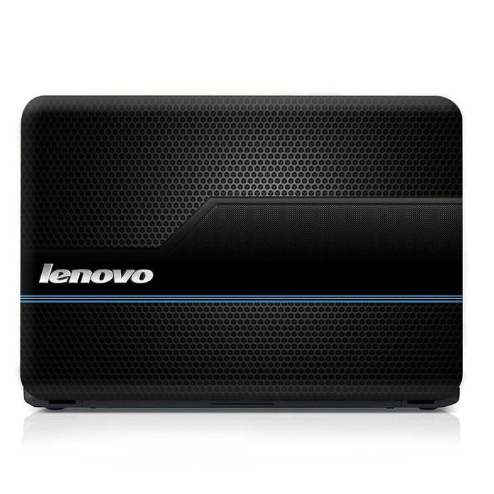 Full Panel Laptop Skin - Lenovo Black Net Blue Line