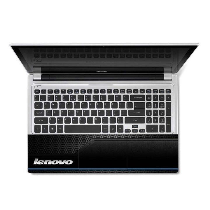 Full Panel Laptop Skin - Lenovo Black Net Blue Line