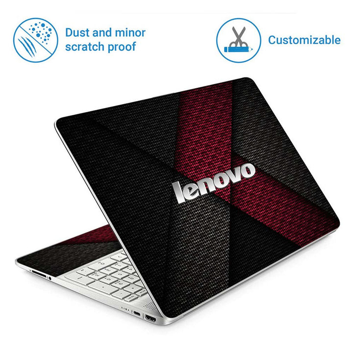 Full Panel Laptop Skin - Lenovo Red Black Abstract