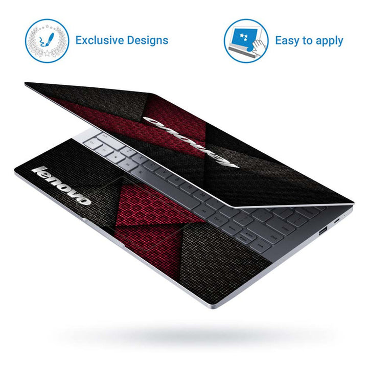 Full Panel Laptop Skin - Lenovo Red Black Abstract