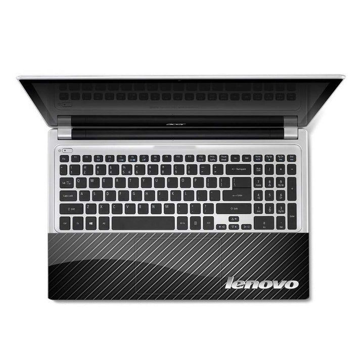 Full Panel Laptop Skin - Lenovo on Black Grey Lines