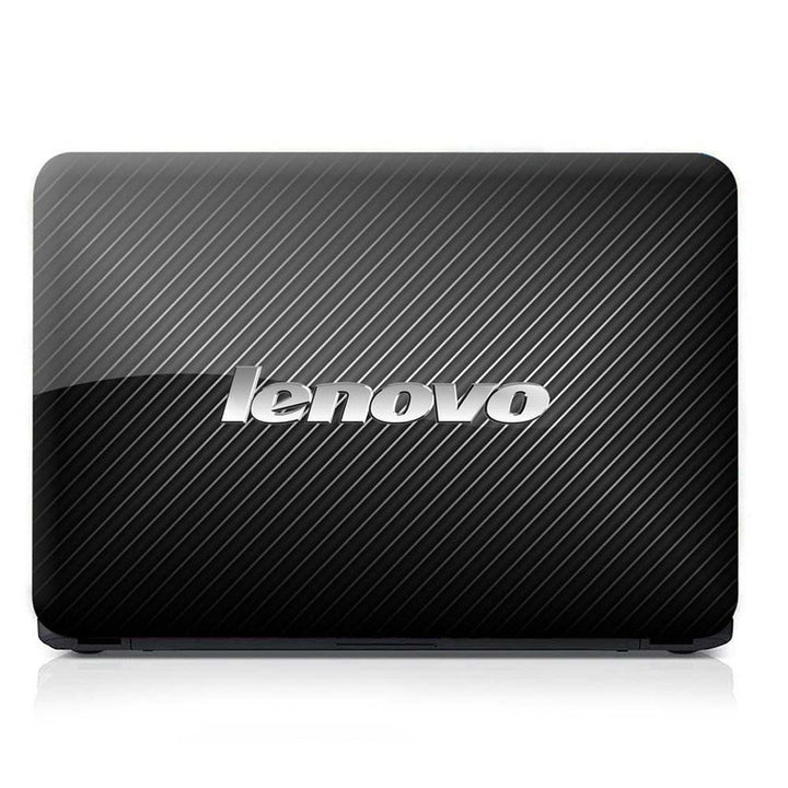 Full Panel Laptop Skin - Lenovo on Black Grey Lines