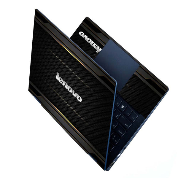 Full Panel Laptop Skin - Lenovo on Tiny Black Honeycomb