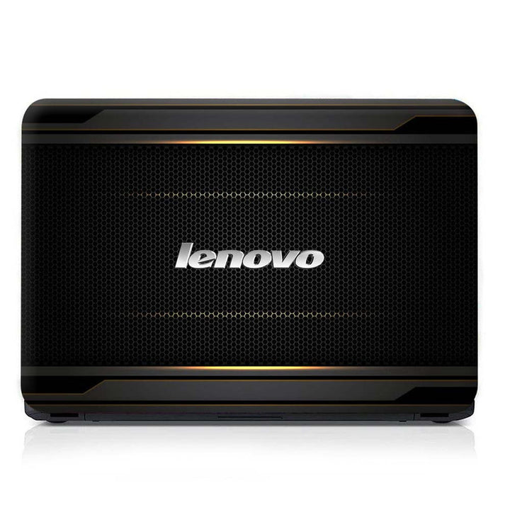 Full Panel Laptop Skin - Lenovo on Tiny Black Honeycomb