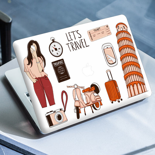 Laptop Skin for Apple MacBook - Lets Travel Camera Passport - SkinsLegend