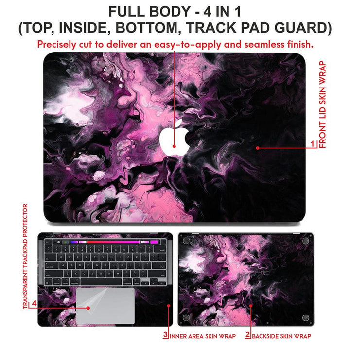 Laptop Skin for Apple MacBook - Light Megenta Stroke on Stone - SkinsLegend