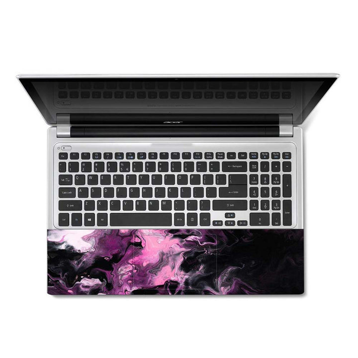 Full Panel Laptop Skin - Light Megenta Stroke on Stone