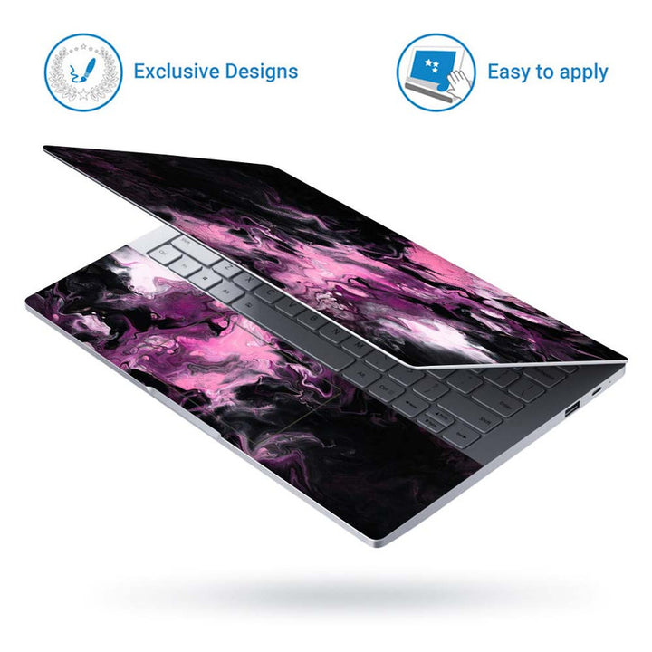 Full Panel Laptop Skin - Light Megenta Stroke on Stone