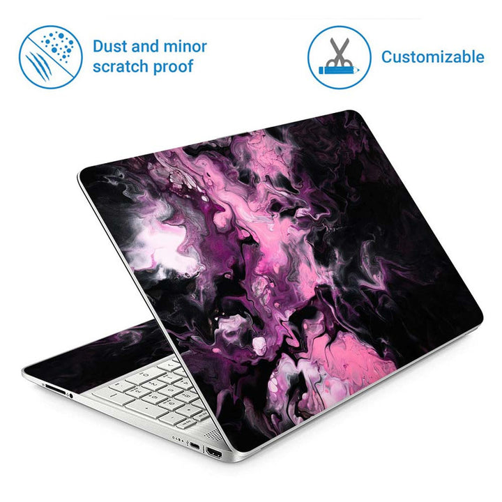 Full Panel Laptop Skin - Light Megenta Stroke on Stone