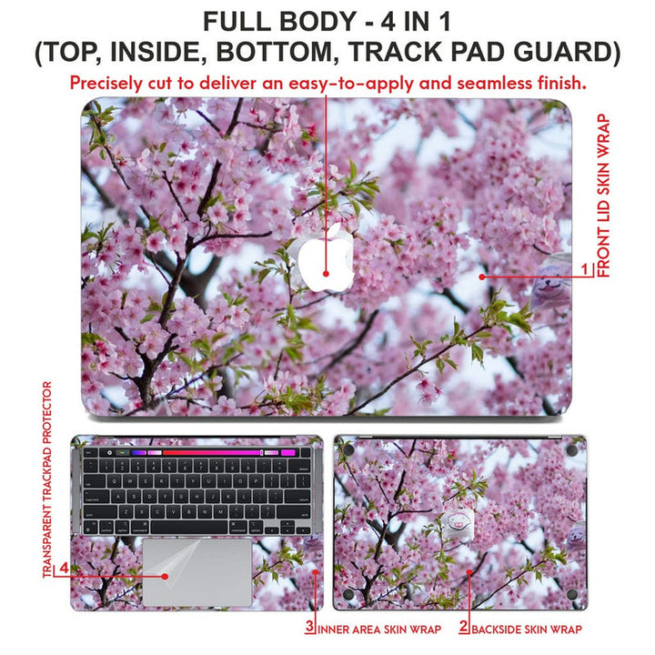 Laptop Skin for Apple MacBook - Light Pink Flowers - SkinsLegend