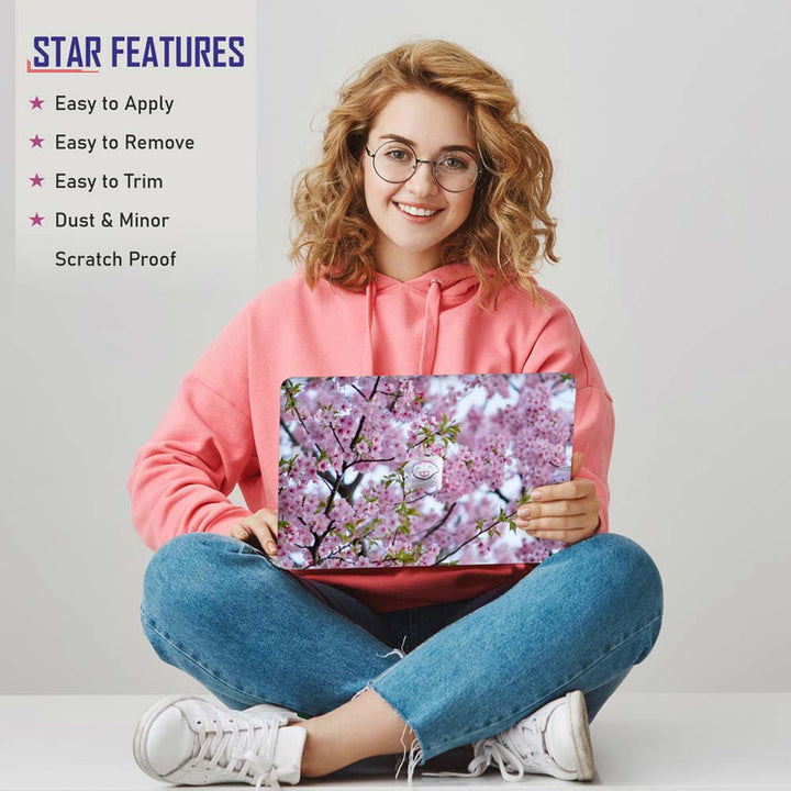 Full Panel Laptop Skin - Light Pink Flowers